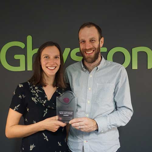 Emily and Ric with our happiness award